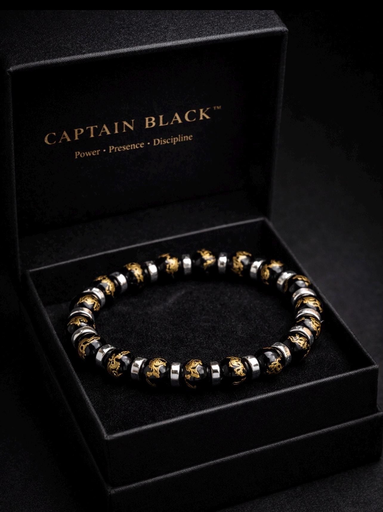 Black Gold Dragon Bracelet – Luxury Pirate Jewelry for Men